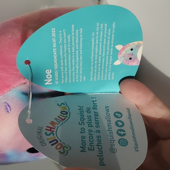 BNWT Noe the Sea Bunny Squishmallows 7" (variegated colors) - Picture 4 of 5